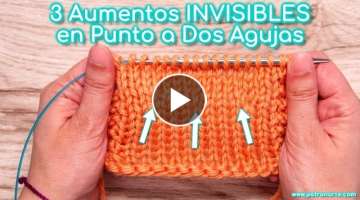 3 AUMENTOS INVISIBLES en Punto a Dos Agujas Paso a Paso Muy Fáciles perfectos para Canesú